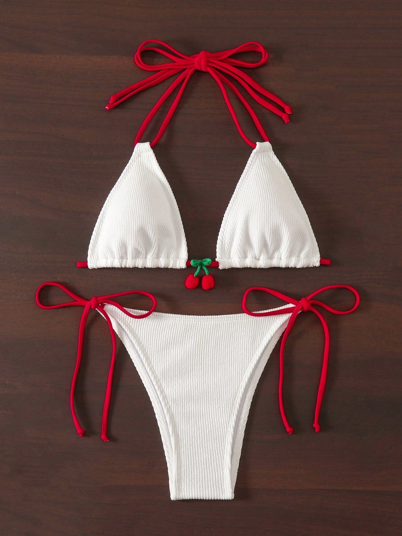 White & Cherry Bikini