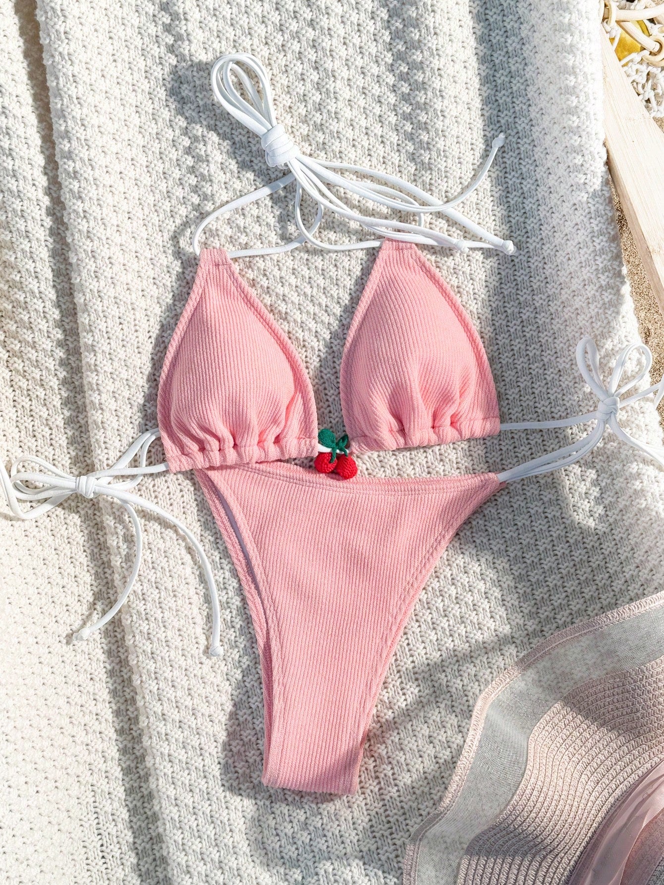 White & Cherry Bikini