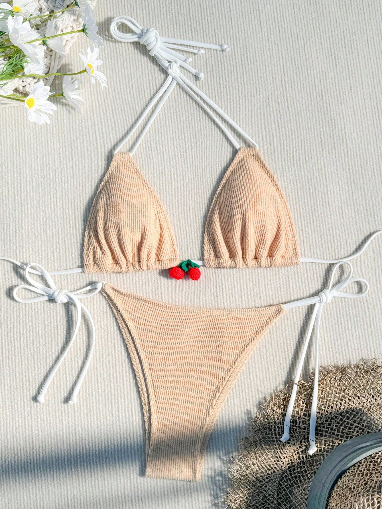 White & Cherry Bikini