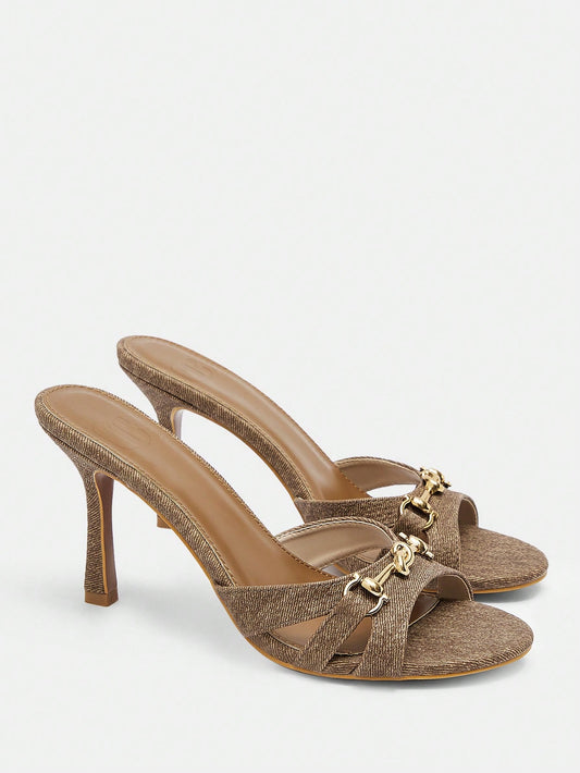 Brown Mule Buckle Sandal