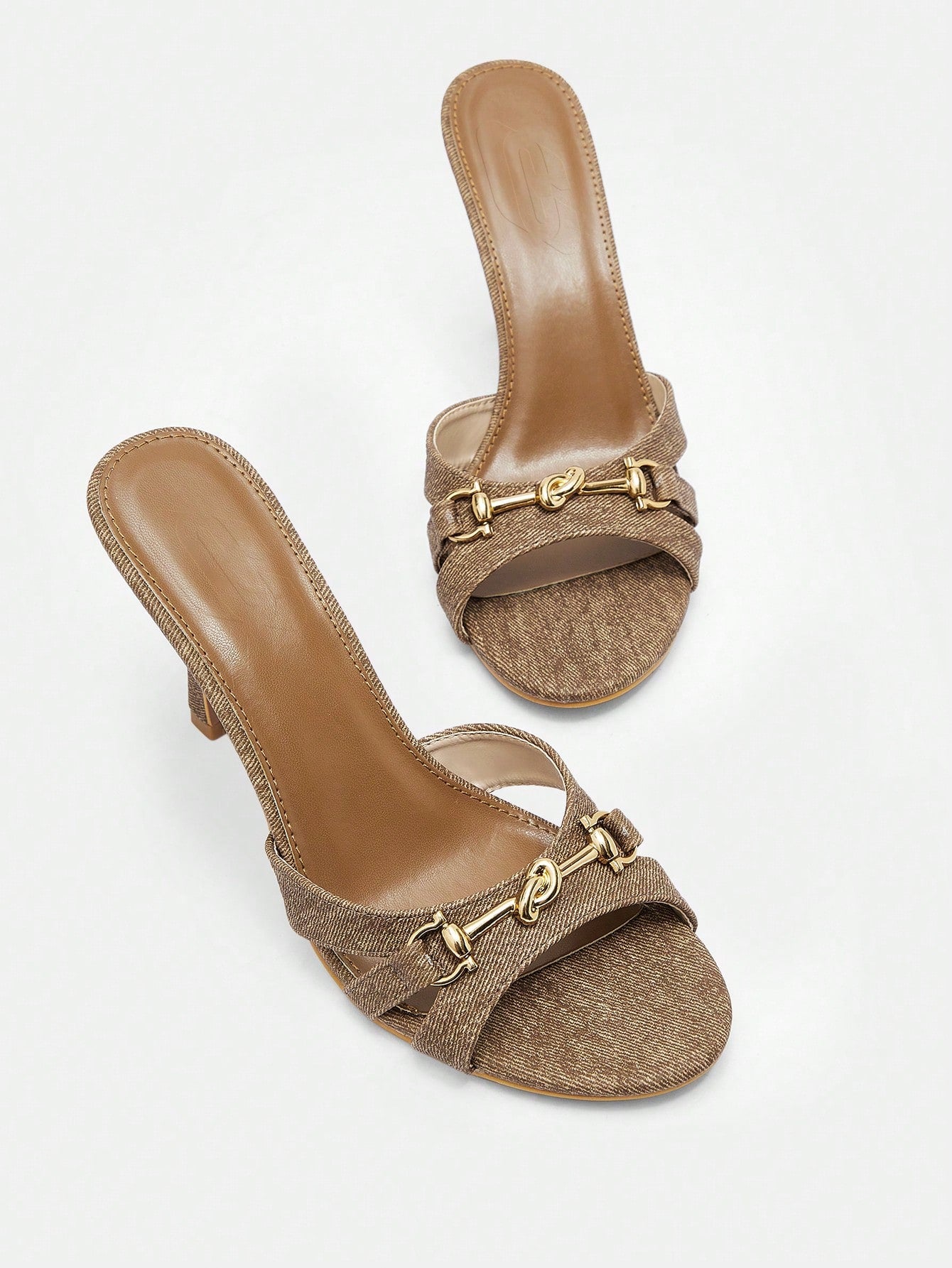 Brown Mule Buckle Sandal