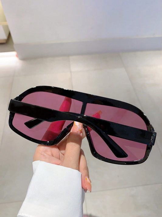 Black Pink Shield Sunglasses