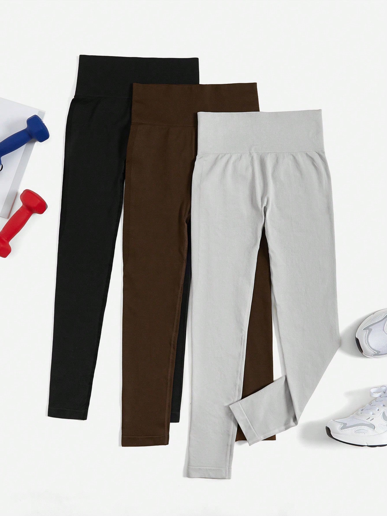 Basic 3pc Waist Slimming Scrunchie Yoga Pants