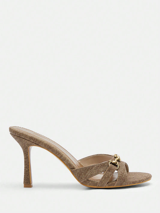 Brown Mule Buckle Sandal