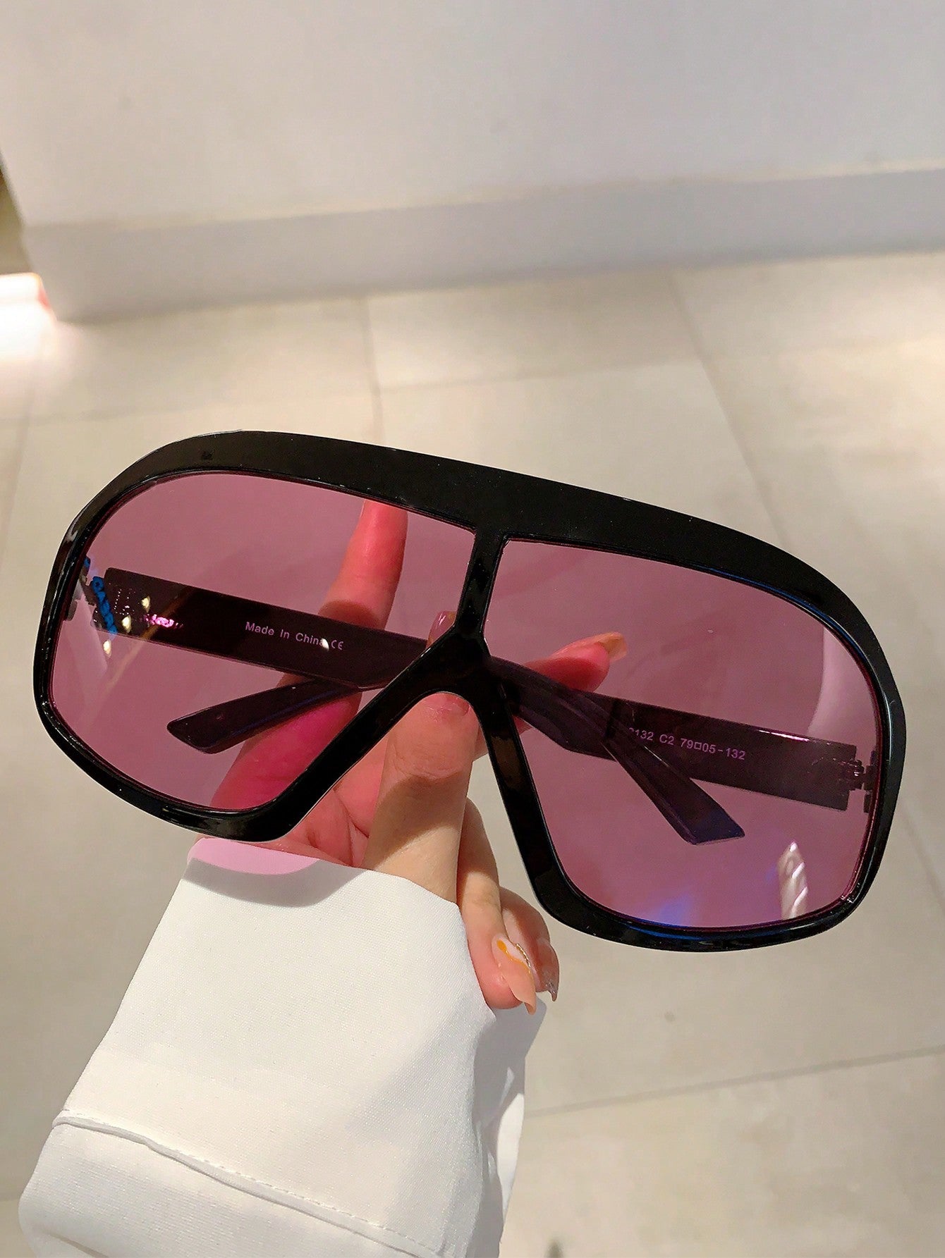 Black Pink Shield Sunglasses