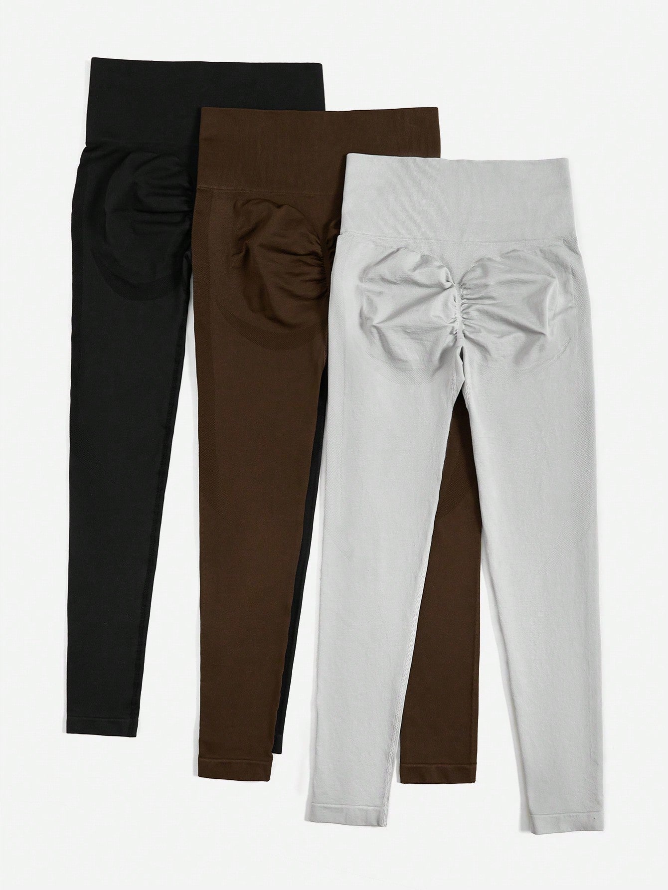 Basic 3pc Waist Slimming Scrunchie Yoga Pants