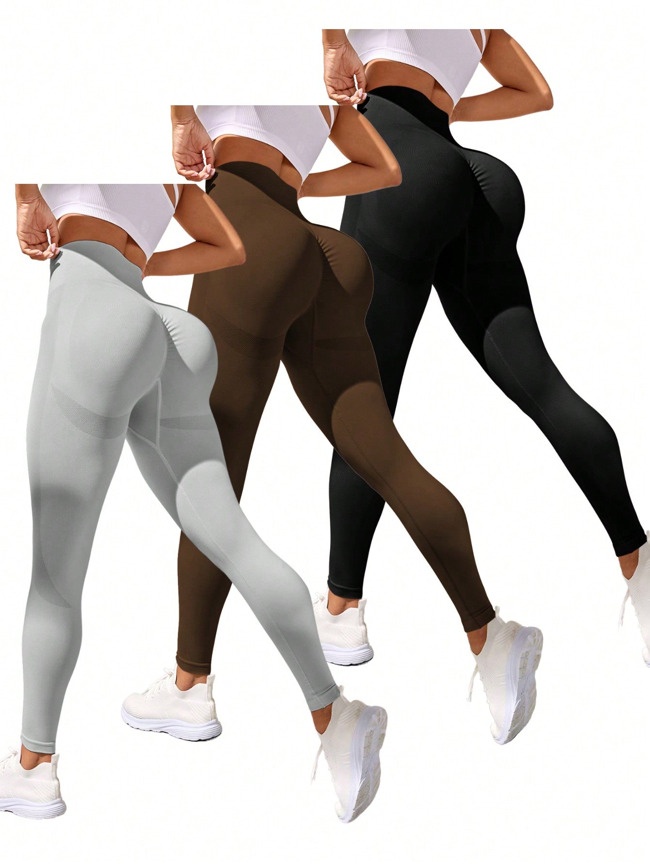 Basic 3pc Waist Slimming Scrunchie Yoga Pants