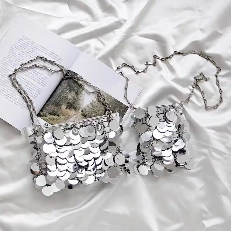 Sequin Disco Chain Bag